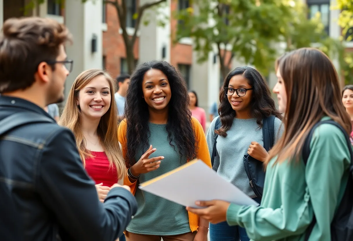 Students discussing free speech and academic rights on campus