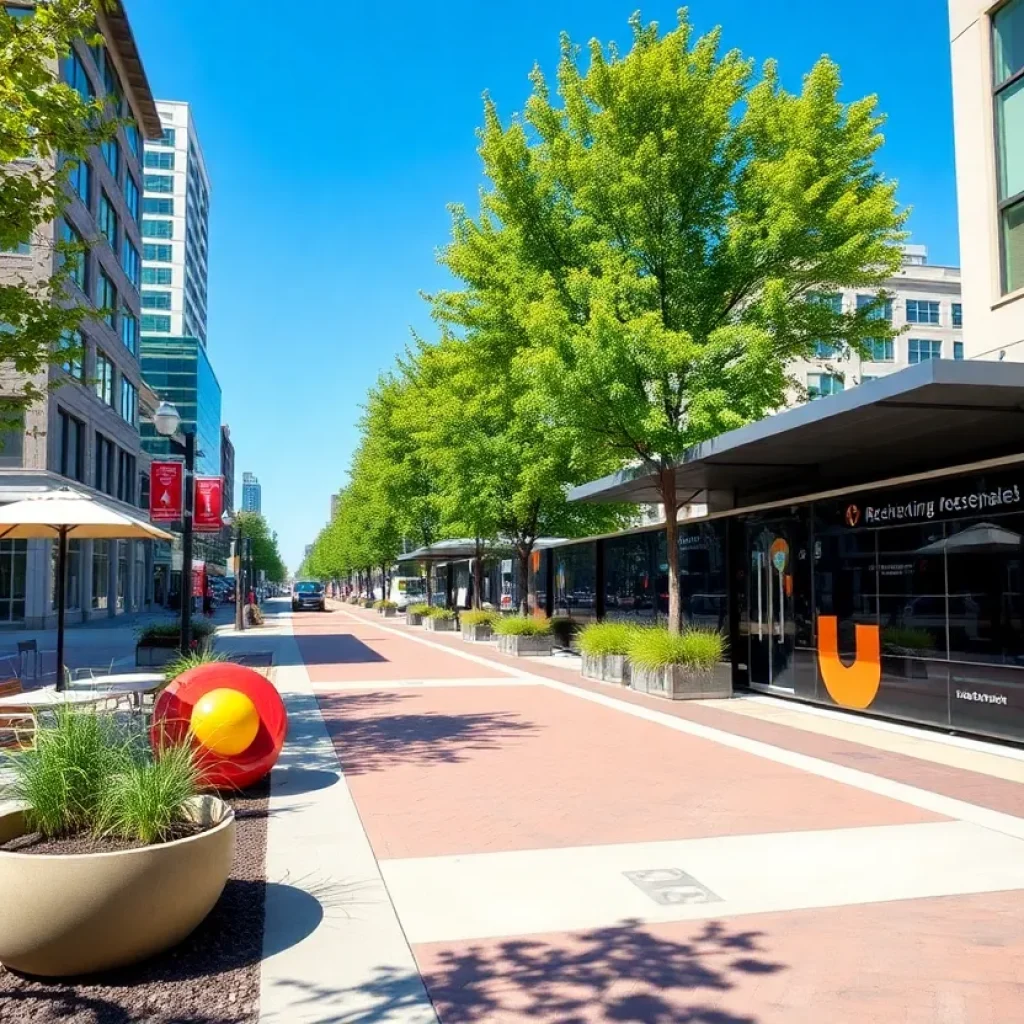 Enhancements in Ann Arbor's public spaces with art installations and transport centers.