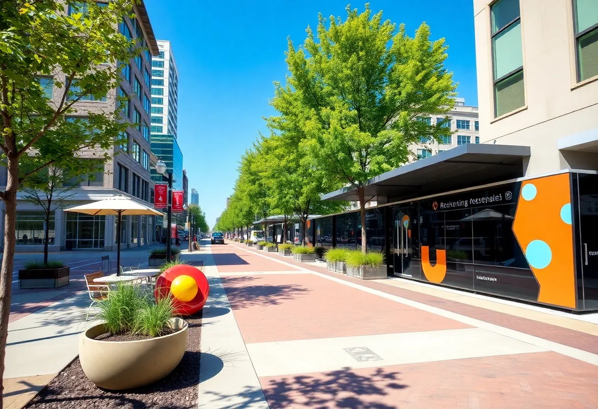 Enhancements in Ann Arbor's public spaces with art installations and transport centers.