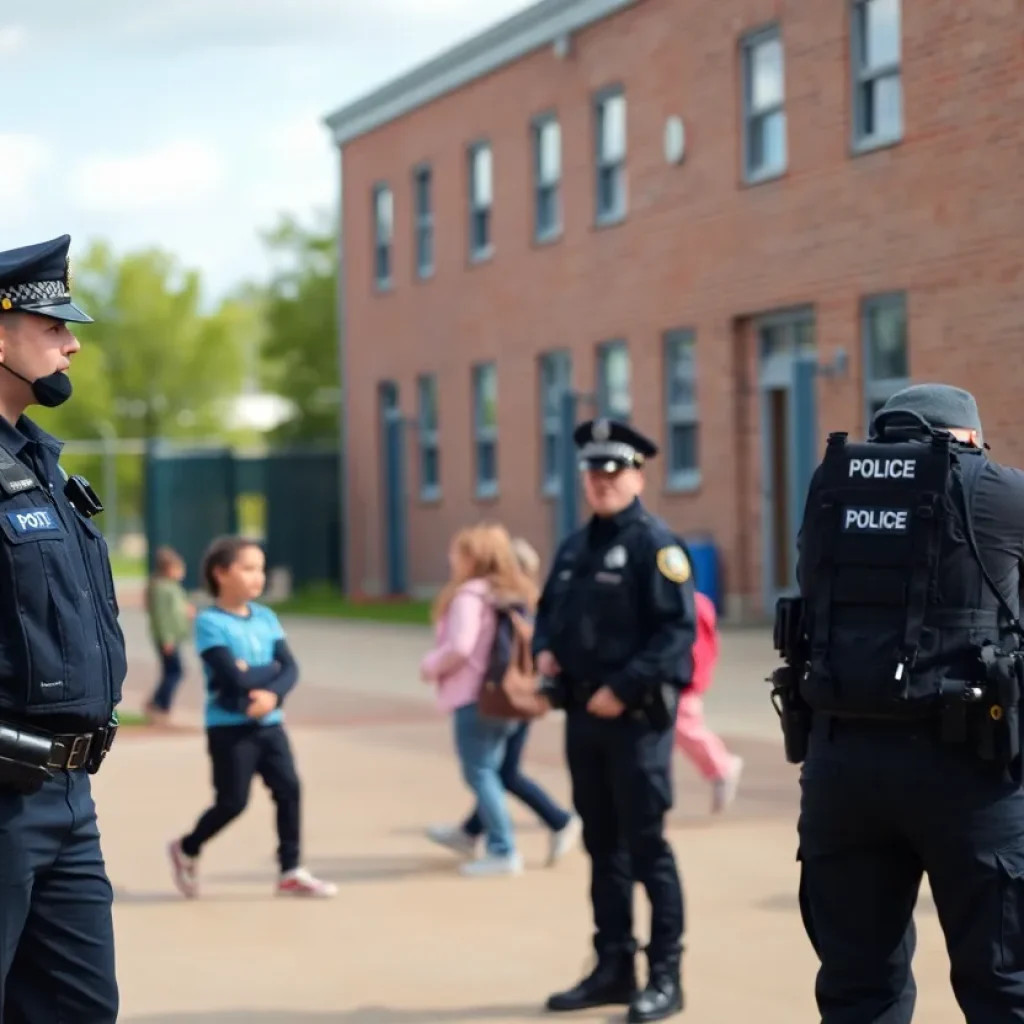 Police presence at Haisley Elementary School during student drop-off