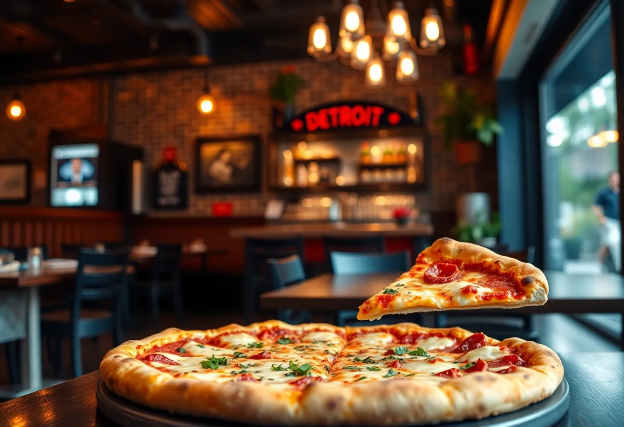 Detroit-style pizza served at Buddy's Pizza in Kentwood