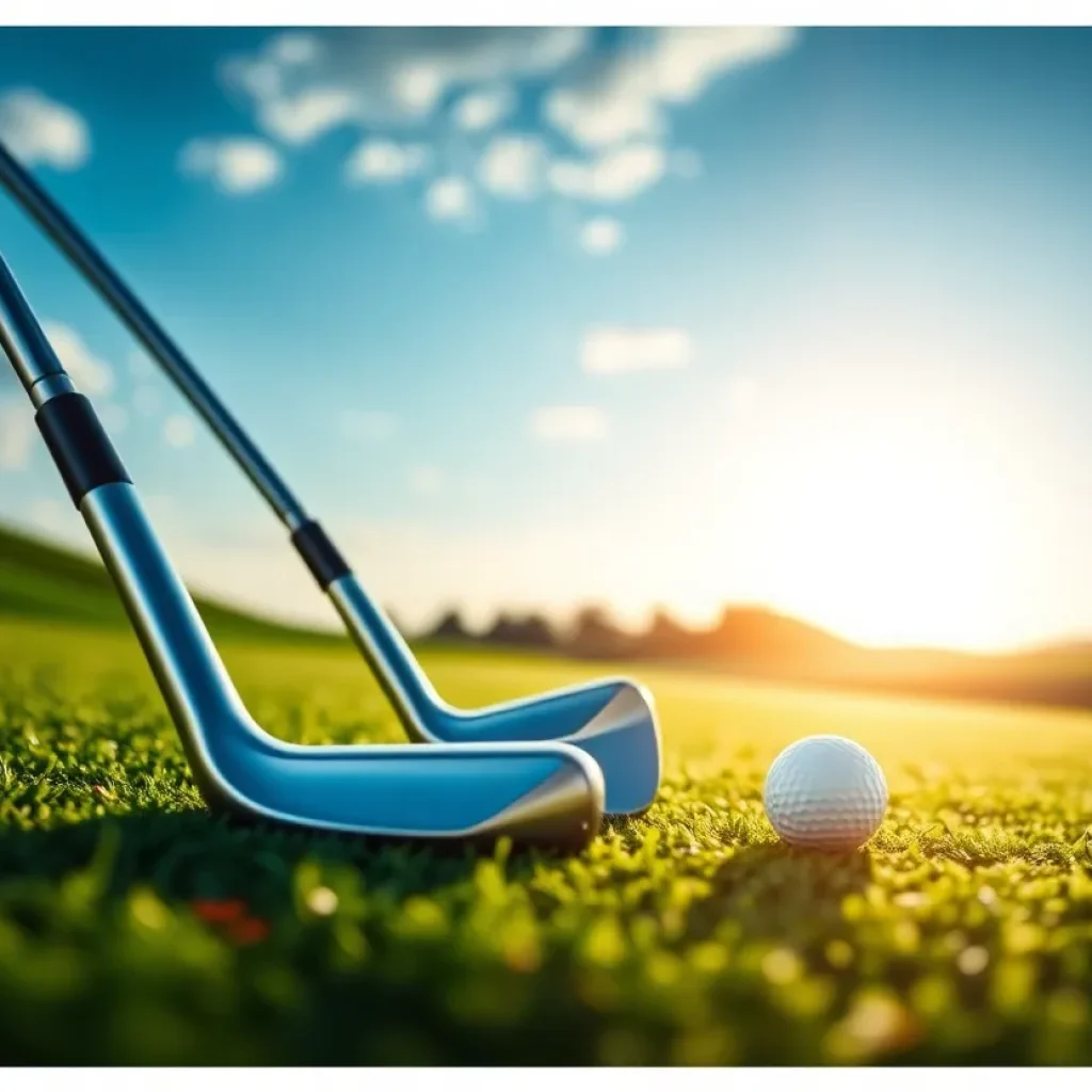 Cobra Golf's new 3D-printed irons displayed on a golf course