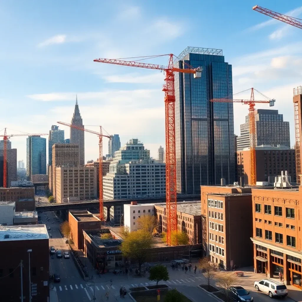 Urban landscape of Detroit illustrating economic growth and investment.