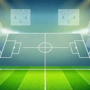 Illustration of football field reflecting team trade considerations