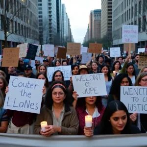 Residents of Detroit protesting against ICE shooting.
