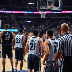 Basketball game highlighting sports integrity issues