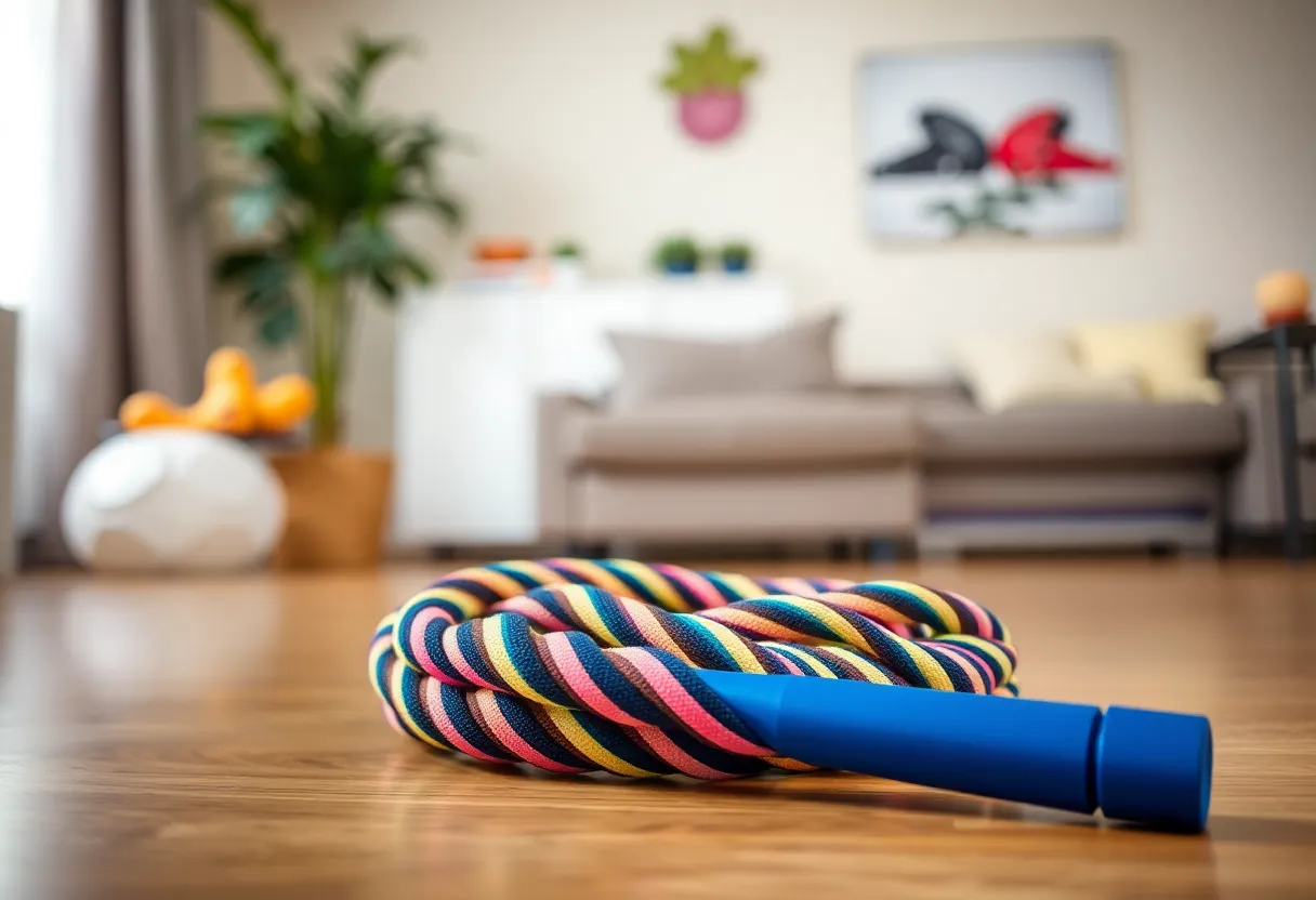 EZY Jump Rope showcased for home fitness routines
