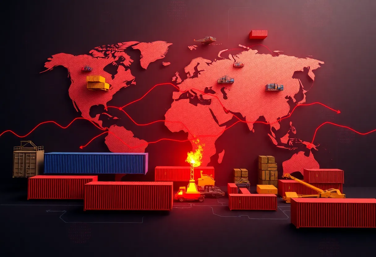 Illustration of global trade dynamics affected by tariffs.