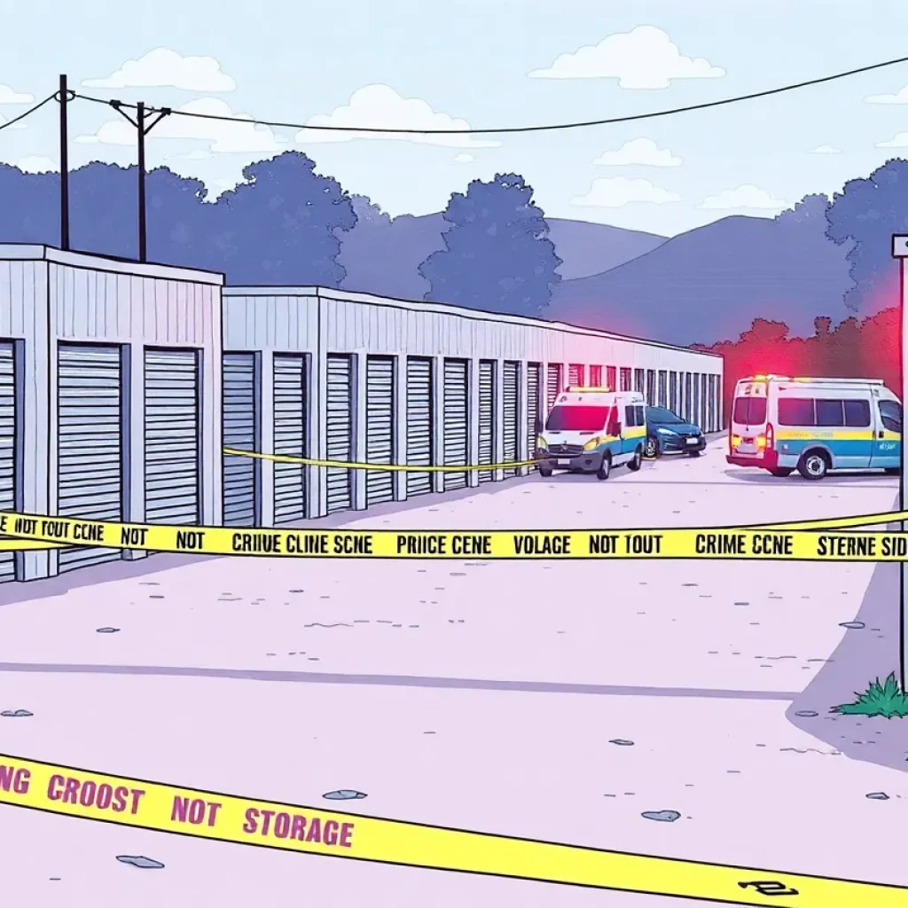 Crime scene at Houston storage facility