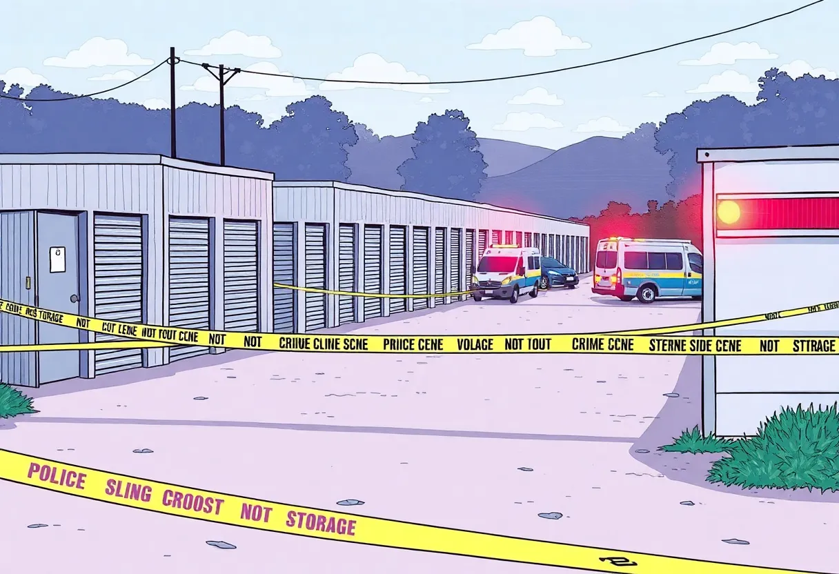 Crime scene at Houston storage facility