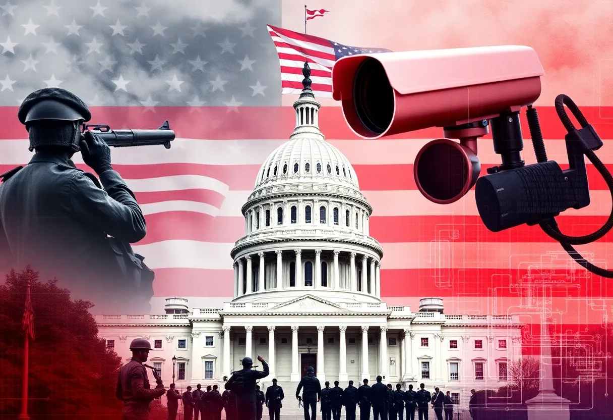 Investigation concepts with U.S. Capitol and military elements