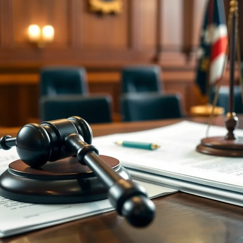 Courtroom scene related to cannabis tax legislation