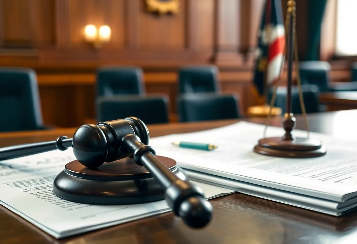 Courtroom scene related to cannabis tax legislation