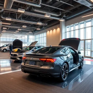 Exterior view of Lincoln headquarters at Michigan Central campus in Detroit.