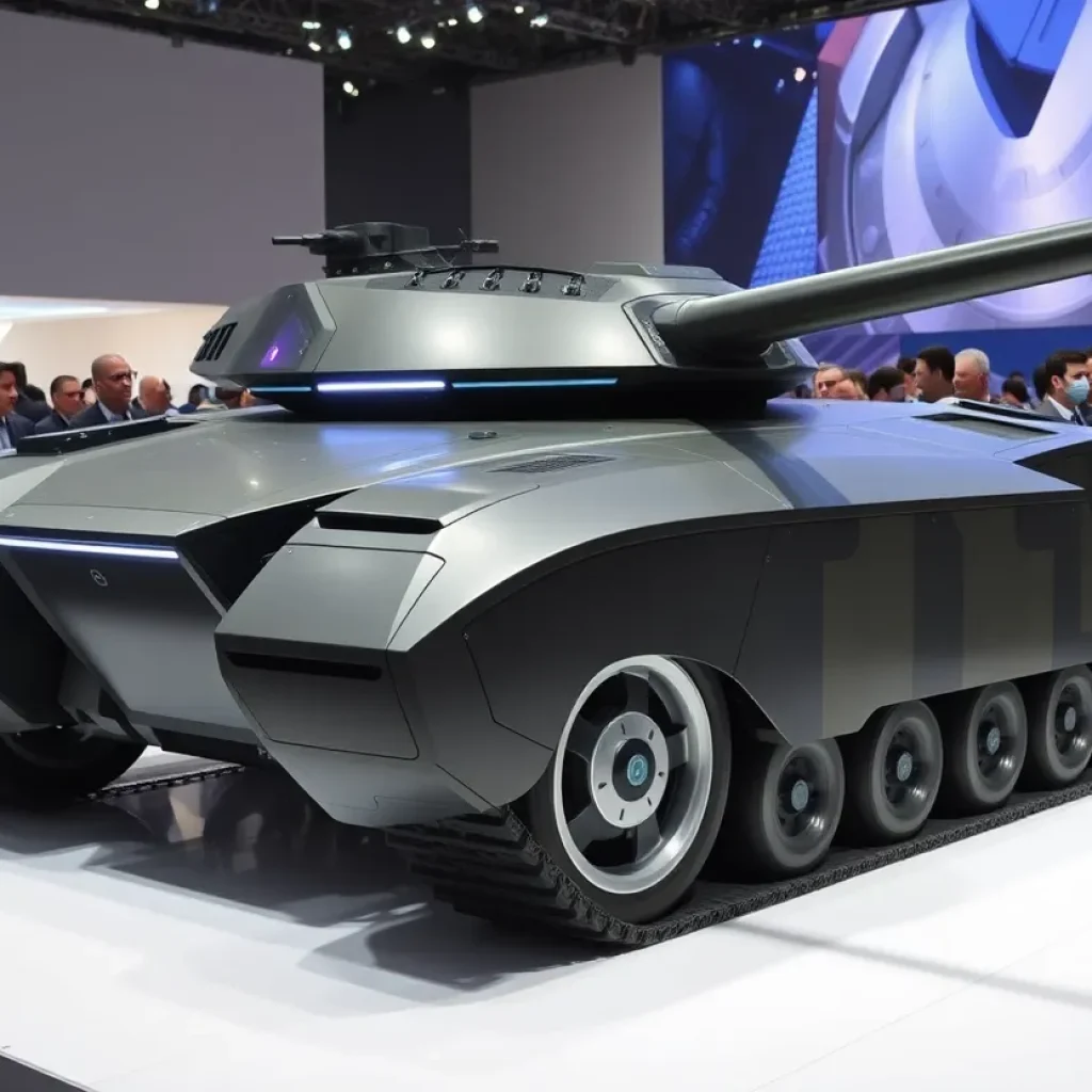 M1E3 Abrams tank prototype displayed at the Detroit Auto Show