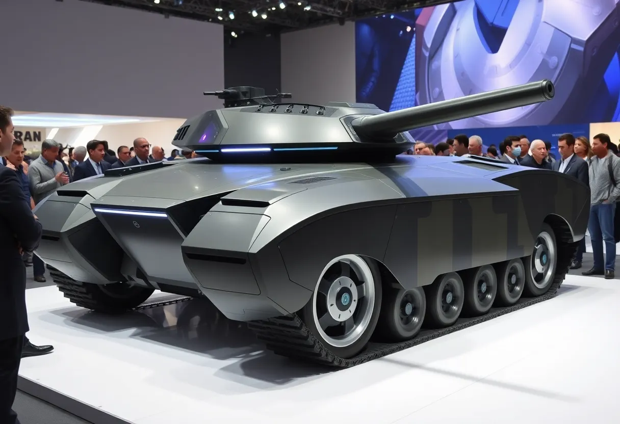 M1E3 Abrams tank prototype displayed at the Detroit Auto Show