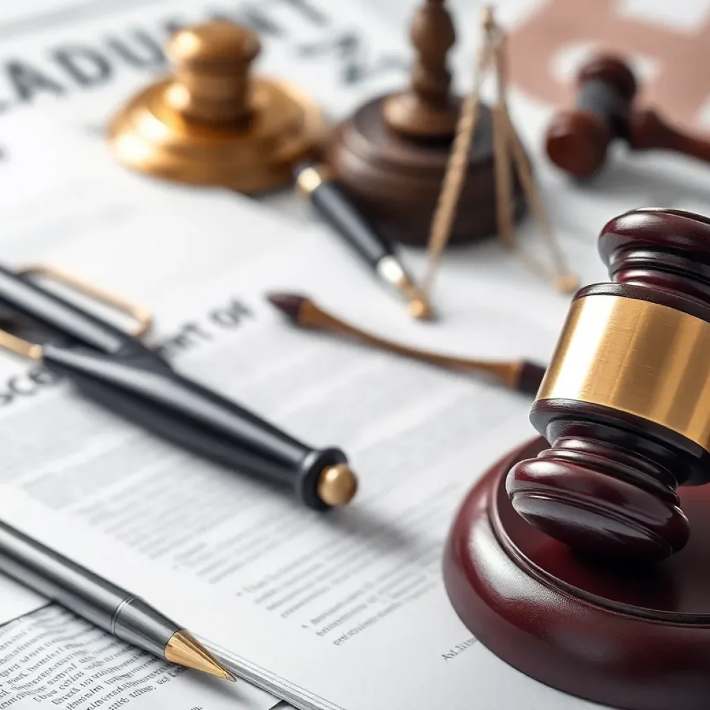 Gavel and court documents representing a fraud case