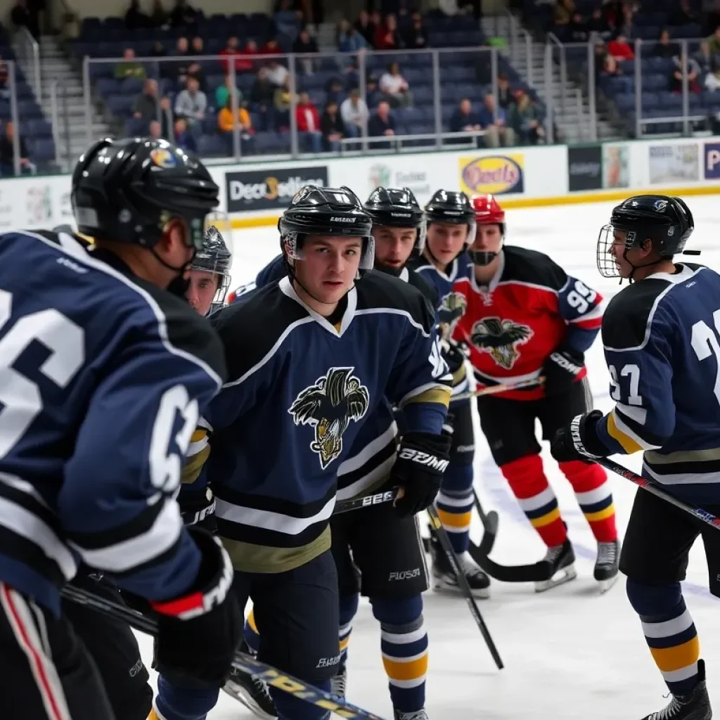 Max Plante during college hockey practice session