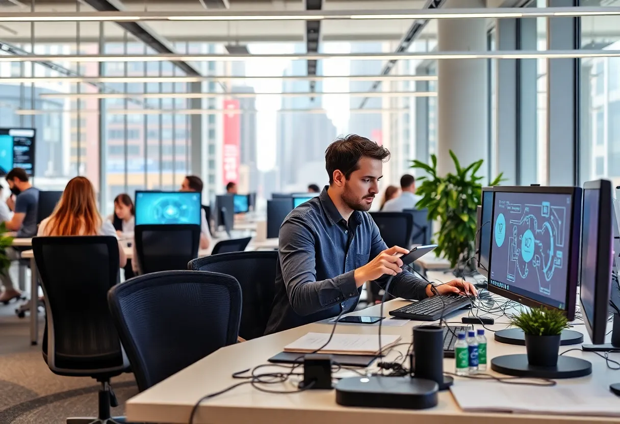 Employees at Meta Platforms Inc. working on AI projects