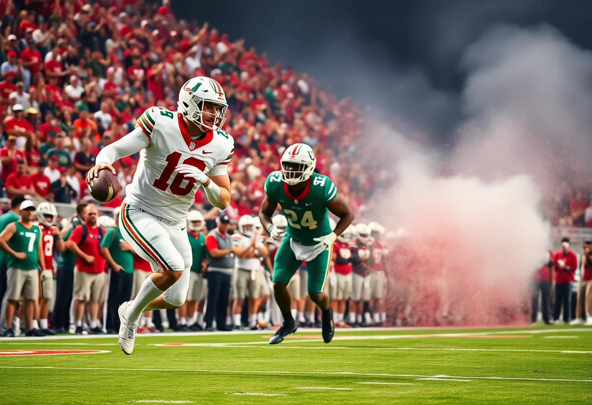 Miami Hurricanes celebrate their victory over Ohio State in the College Football Playoff