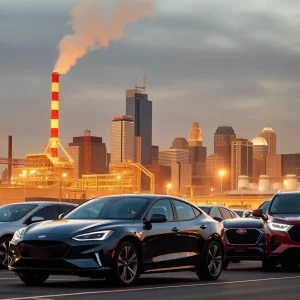 A view of the automotive factories in Michigan, representing industry growth and innovation.