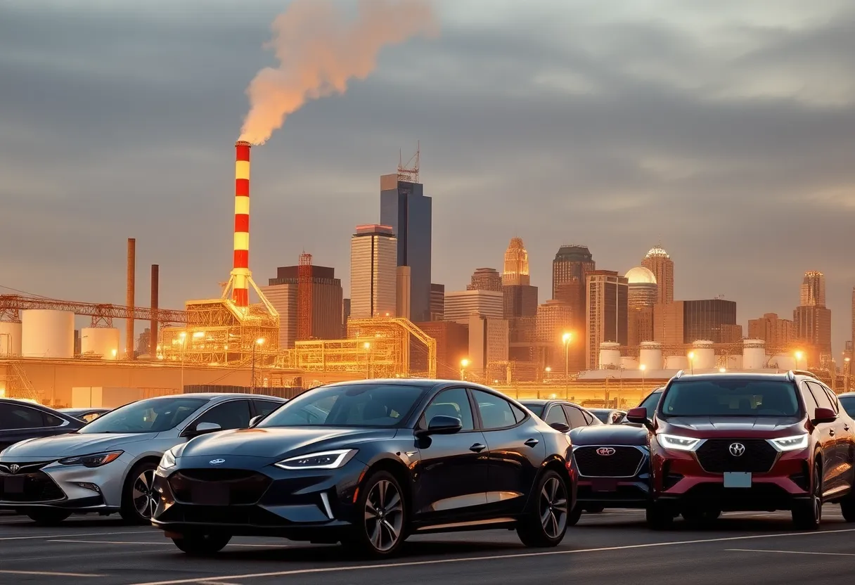 A view of the automotive factories in Michigan, representing industry growth and innovation.