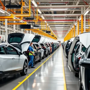 Workers in a Michigan automotive plant