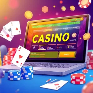 Illustration representing Michigan online casinos with various gaming elements