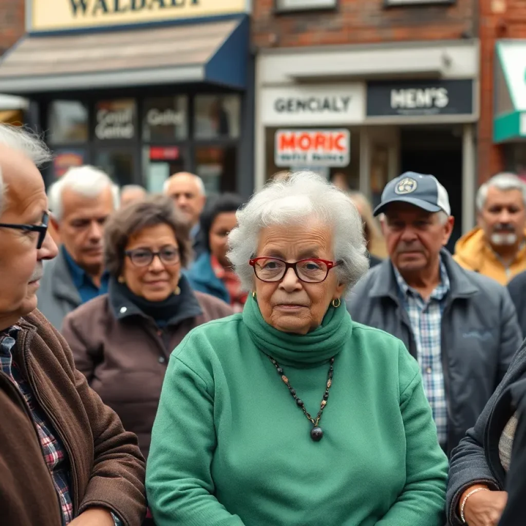 Elderly citizens in Detroit discussing Social Security issues