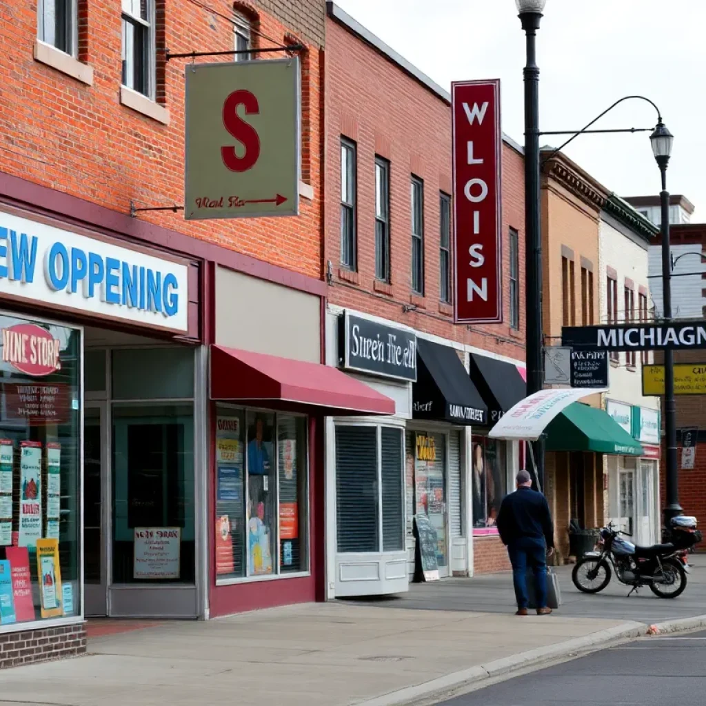 Street view of new and closed businesses in Mid-Michigan.
