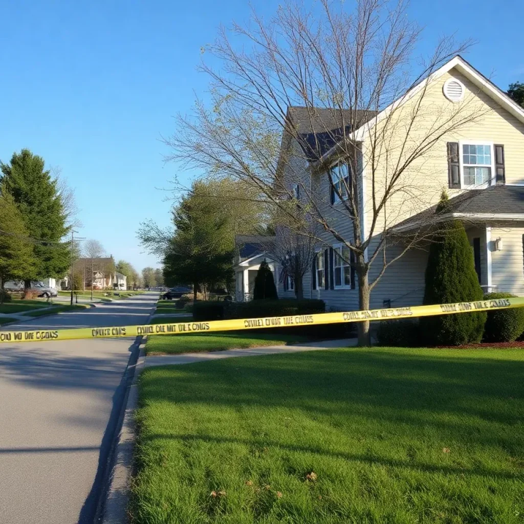 Police presence at a residential crime scene in Milford, Michigan.