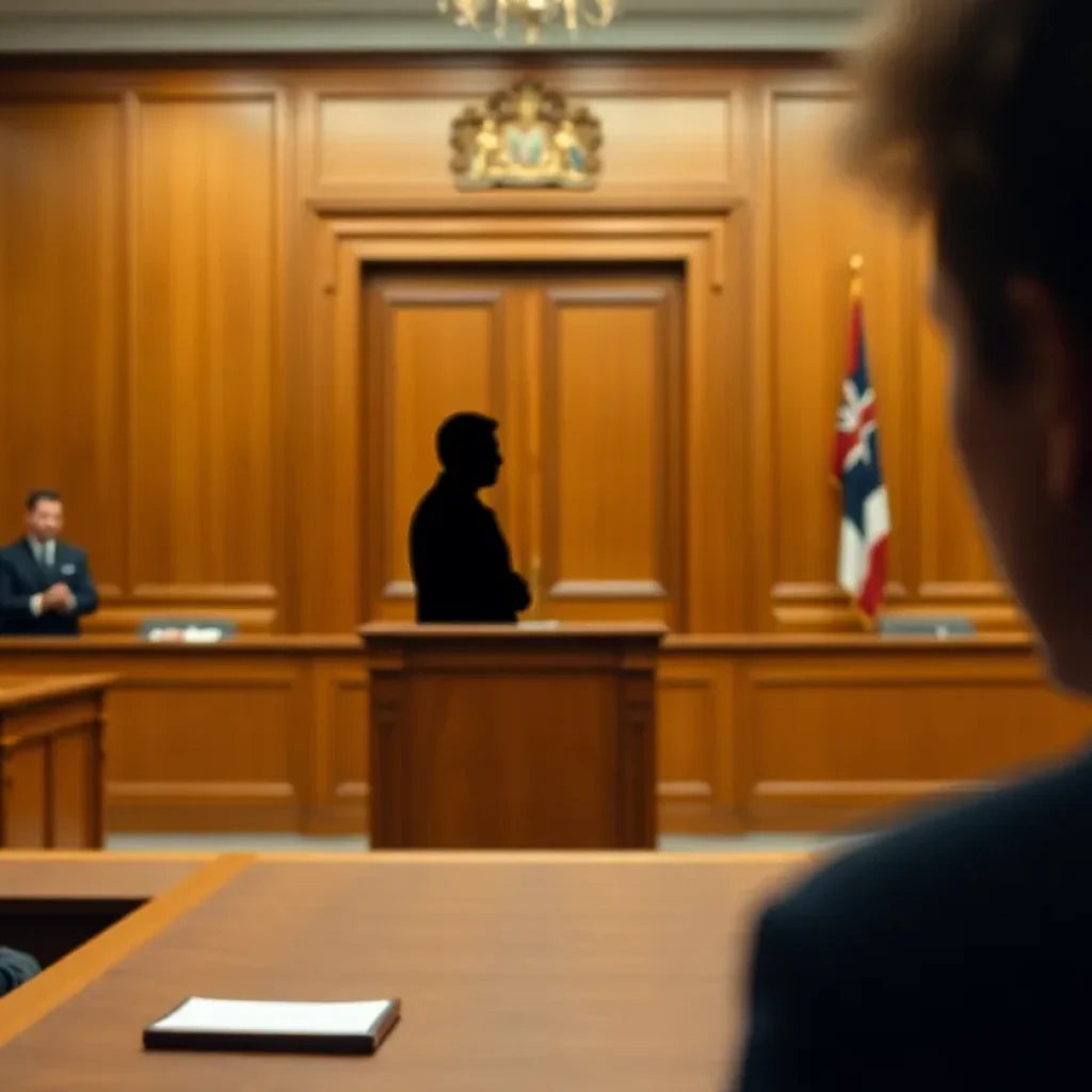 Courtroom scene representing a high-profile privacy invasion case