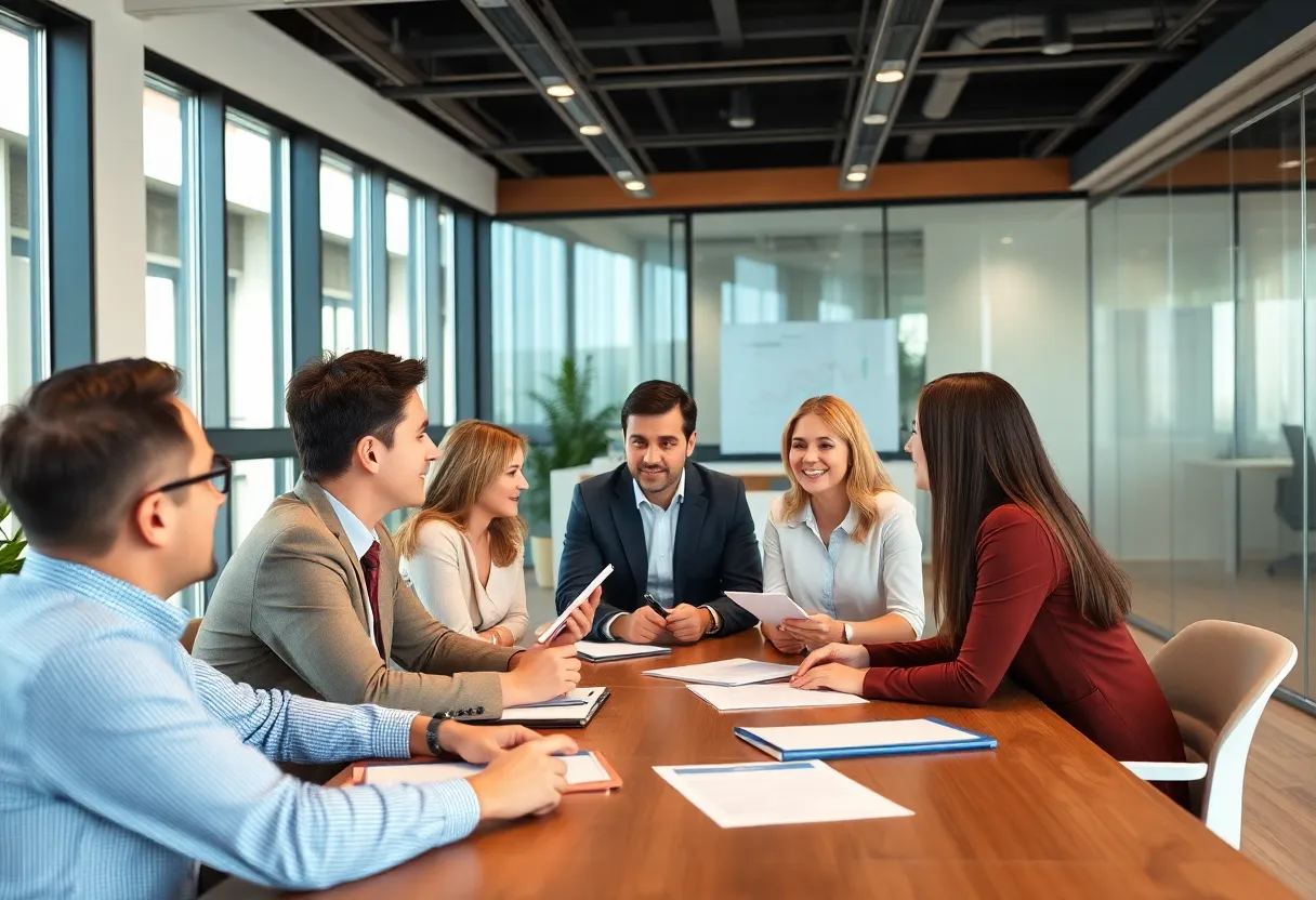 Professionals discussing rising health insurance costs