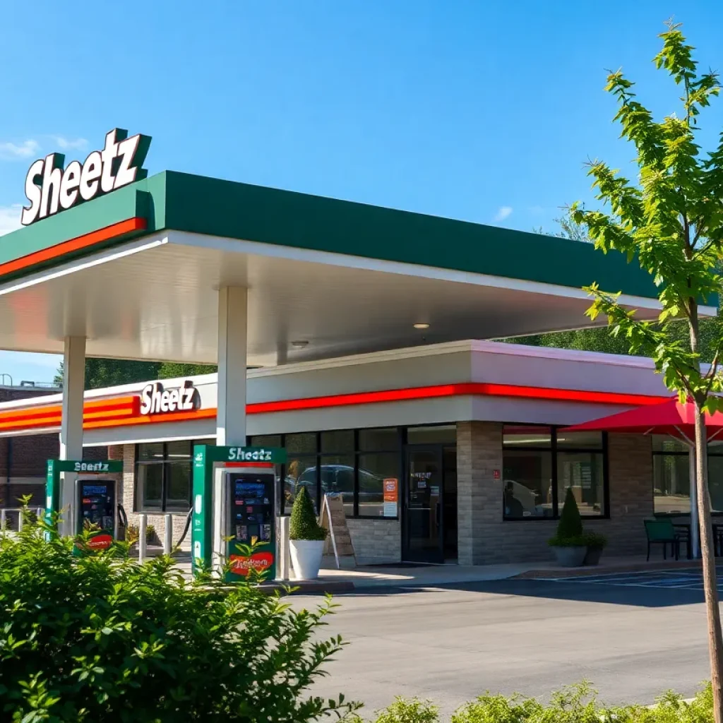 Rendering of the Sheetz gas station and convenience store in Royal Oak, Michigan.