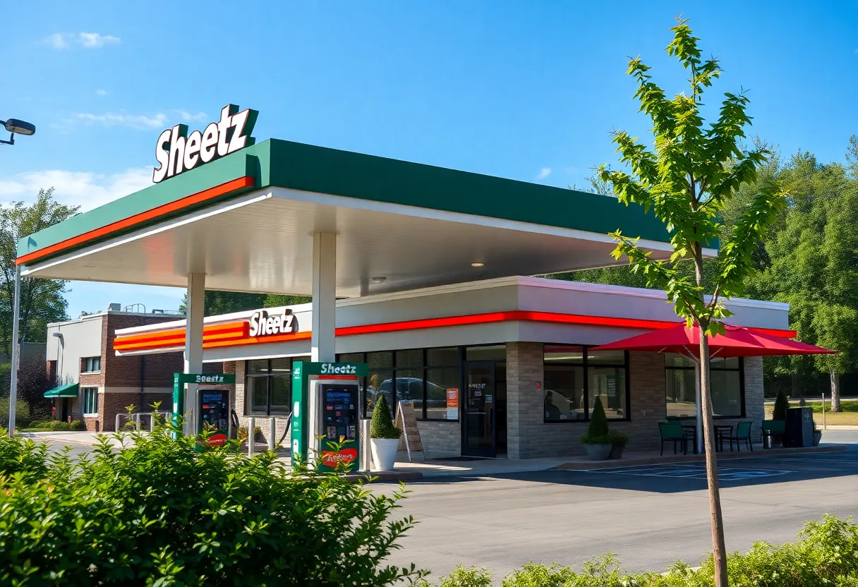 Rendering of the Sheetz gas station and convenience store in Royal Oak, Michigan.