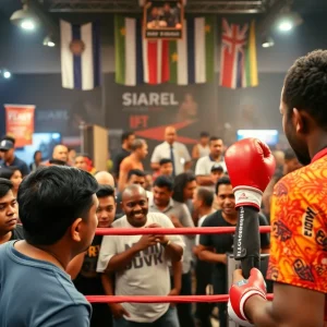 Boxing match with fans and entrepreneurs in Detroit