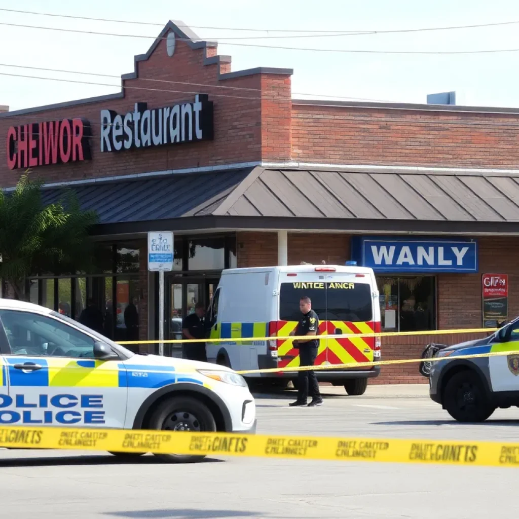 Police and emergency vehicles at the Bloom Southfield restaurant shooting scene.