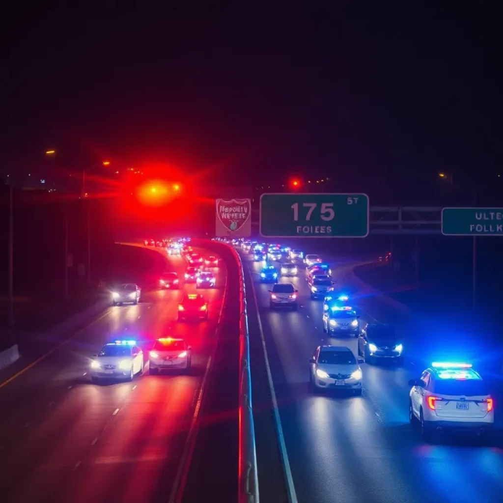 Police investigating a shooting scene on I-75 near Grand River Avenue