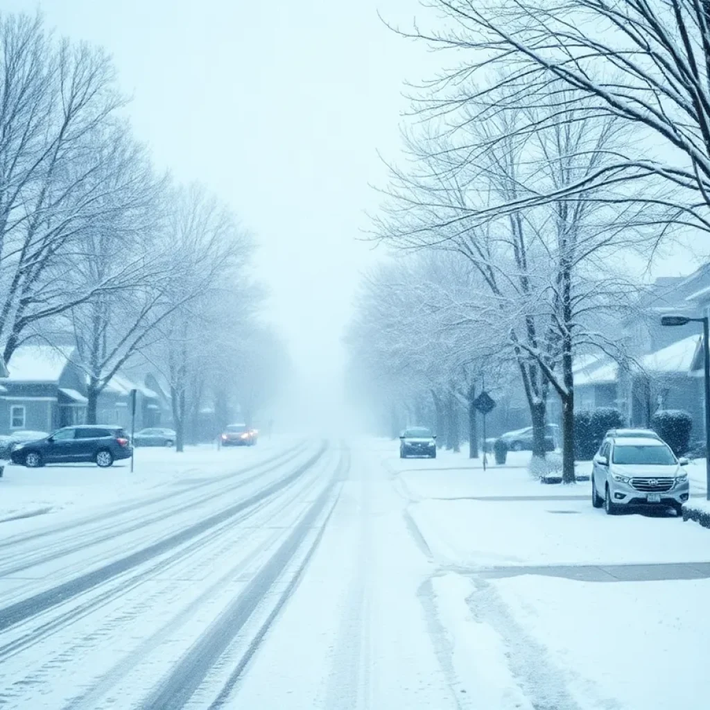 Heavy snowfall in Southeast Michigan suburbs