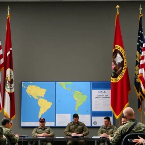 Military operations map for U.S. Southern Command