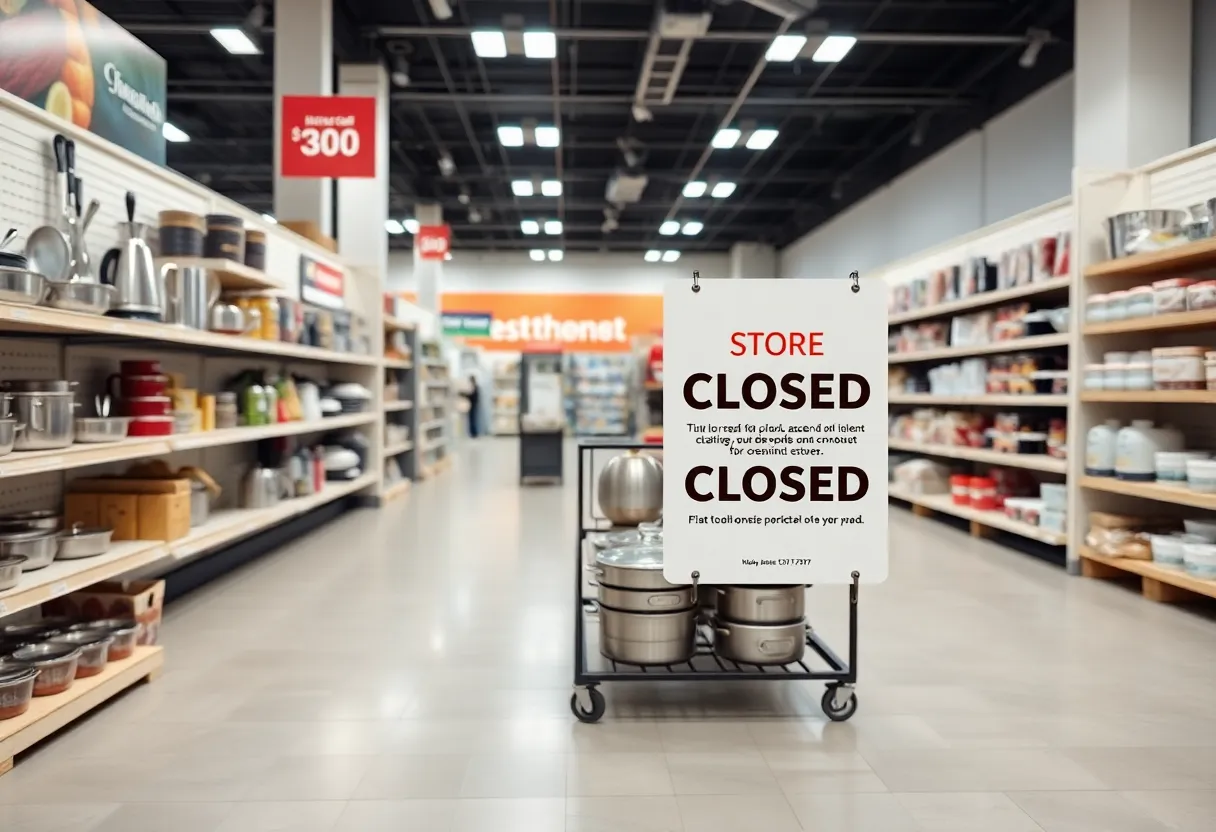 Sur La Table store closing with discounts on kitchenware in Troy, Michigan