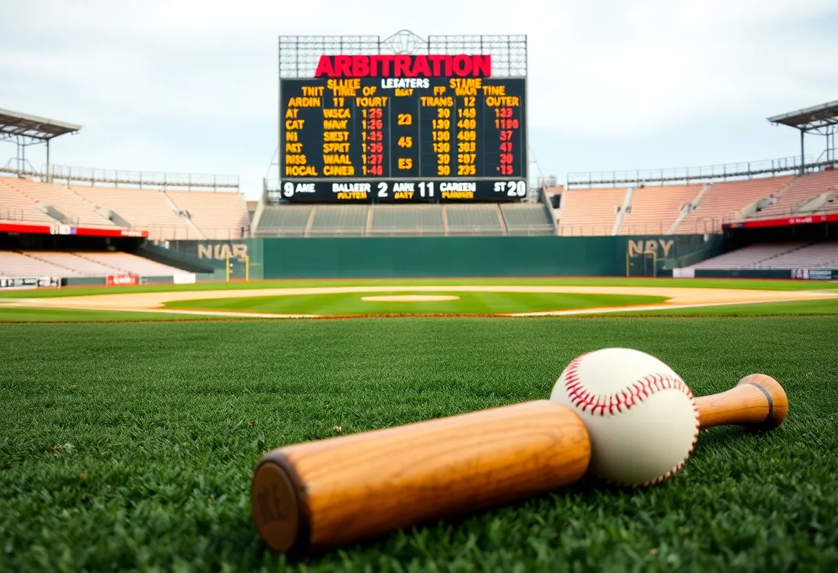 Symbolic image representing baseball arbitration negotiations.