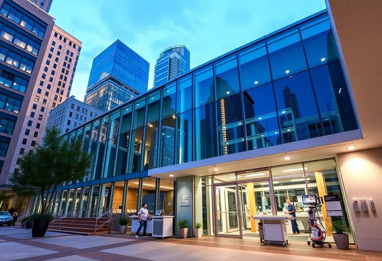 Rendering of the theranostics center in downtown Detroit