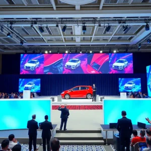 President Trump addressing attendees at the Detroit Economic Club event.