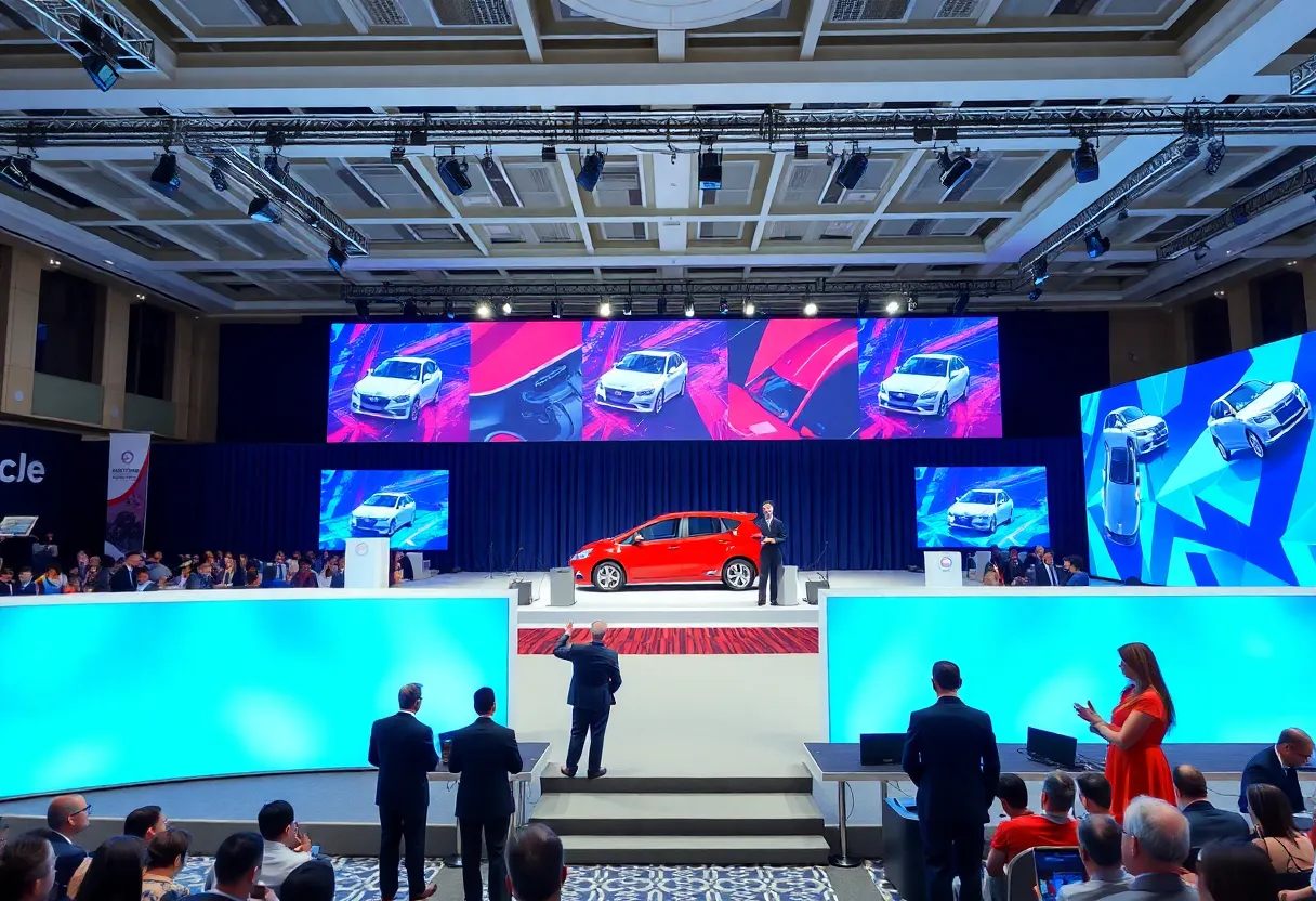 President Trump addressing attendees at the Detroit Economic Club event.