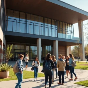A vibrant image of the University of Michigan campus on a sunny day