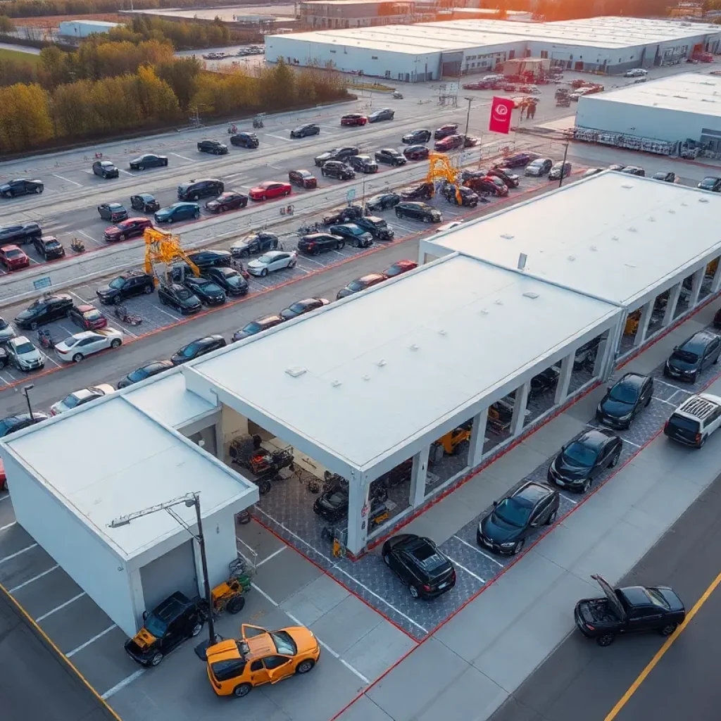 Aerial view of Volkswagen facilities in Auburn Hills