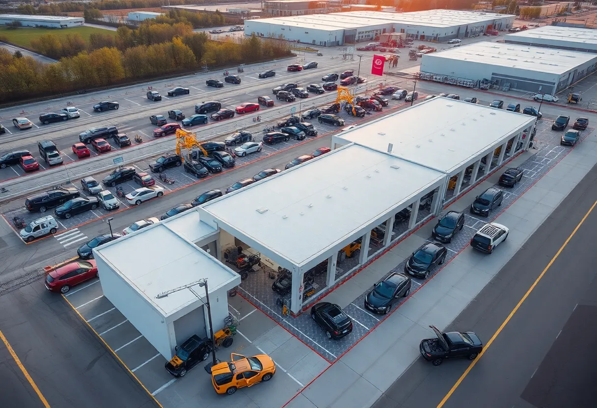 Aerial view of Volkswagen facilities in Auburn Hills