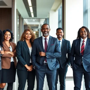 Group of nine newly promoted attorneys at Warner Norcross + Judd in Detroit