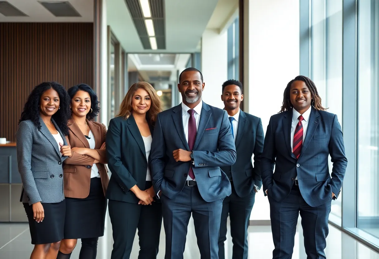 Group of nine newly promoted attorneys at Warner Norcross + Judd in Detroit